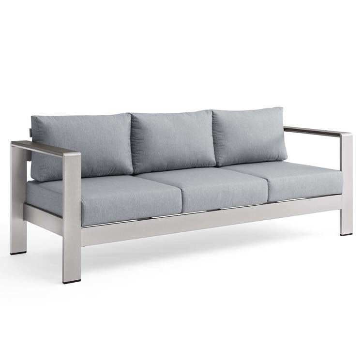Product Image: EEI-3917-SLV-GRY Outdoor/Patio Furniture/Outdoor Sofas