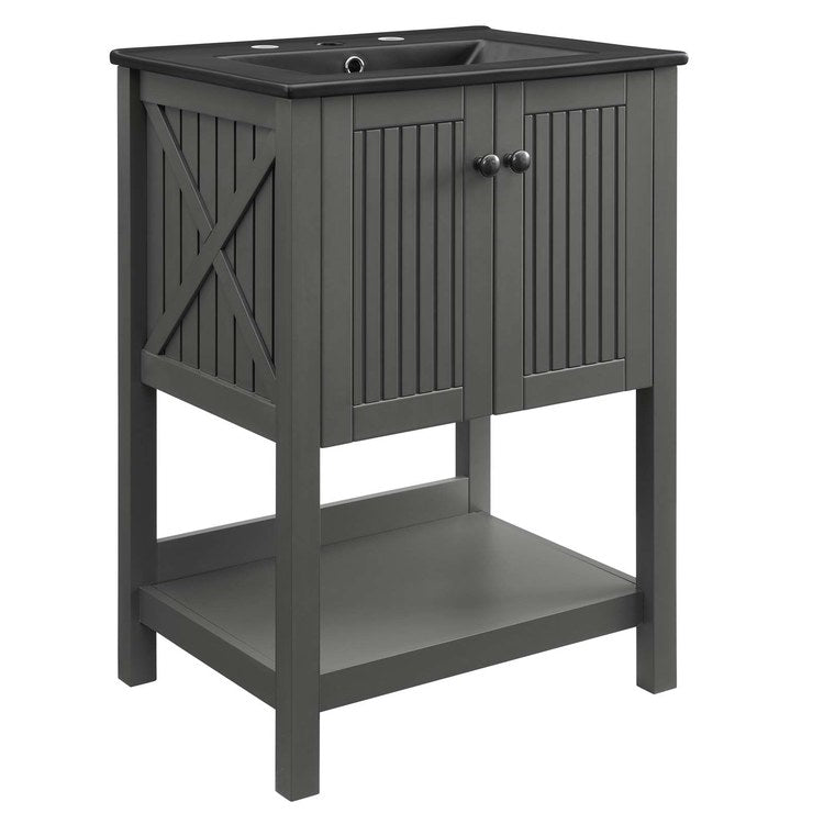 Product Image: EEI-5360-GRY-BLK Bathroom/Vanities/Single Vanity Cabinets with Tops