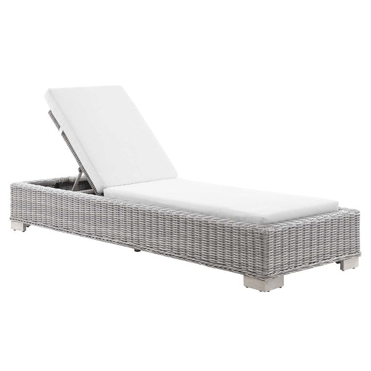 Product Image: EEI-4843-LGR-WHI Outdoor/Patio Furniture/Outdoor Chaise Lounges