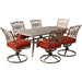 TRADDN7PCSW6-RED Outdoor/Patio Furniture/Patio Dining Sets