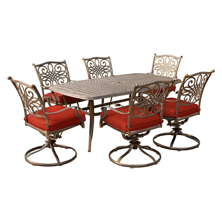 Product Image: TRADDN7PCSW6-RED Outdoor/Patio Furniture/Patio Dining Sets