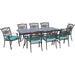 TRADDN9PC-BLU Outdoor/Patio Furniture/Patio Dining Sets
