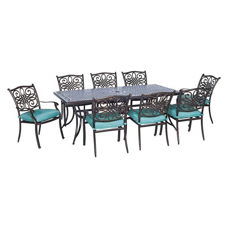 Product Image: TRADDN9PC-BLU Outdoor/Patio Furniture/Patio Dining Sets