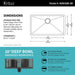 KHU100-30 Kitchen/Kitchen Sinks/Undermount Kitchen Sinks