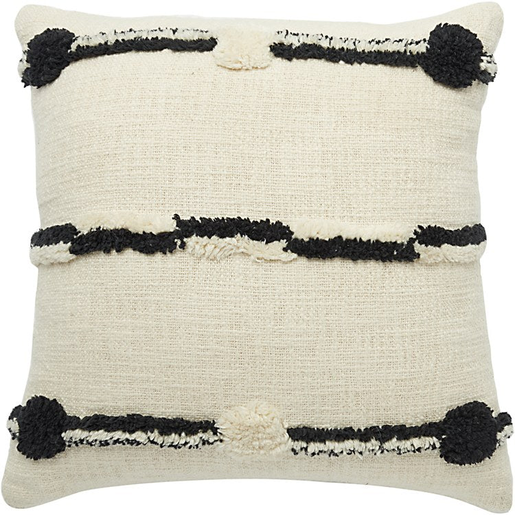 Product Image: ZH714-18X18-BLKIV Decor/Decorative Accents/Pillows