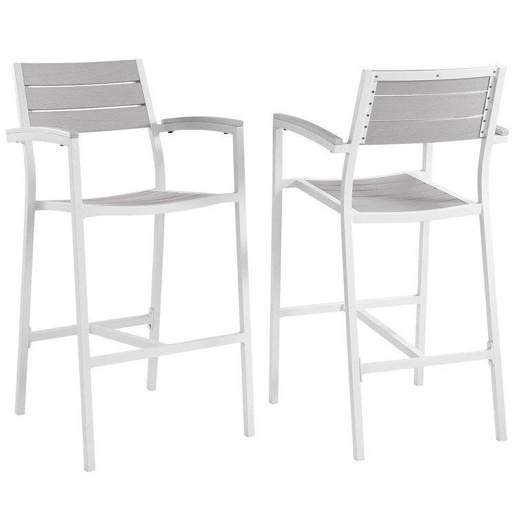 Product Image: EEI-1740-WHI-LGR-SET Outdoor/Patio Furniture/Patio Bar Furniture