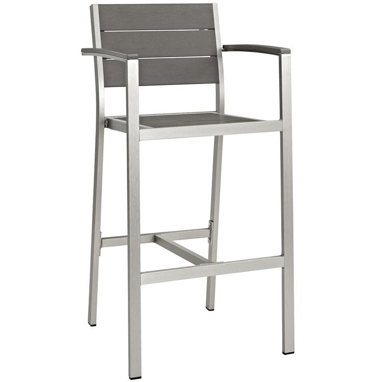 Product Image: EEI-2254-SLV-GRY Outdoor/Patio Furniture/Patio Bar Furniture