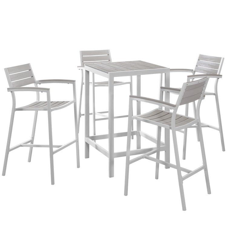 Product Image: EEI-1755-WHI-LGR-SET Outdoor/Patio Furniture/Patio Bar Furniture