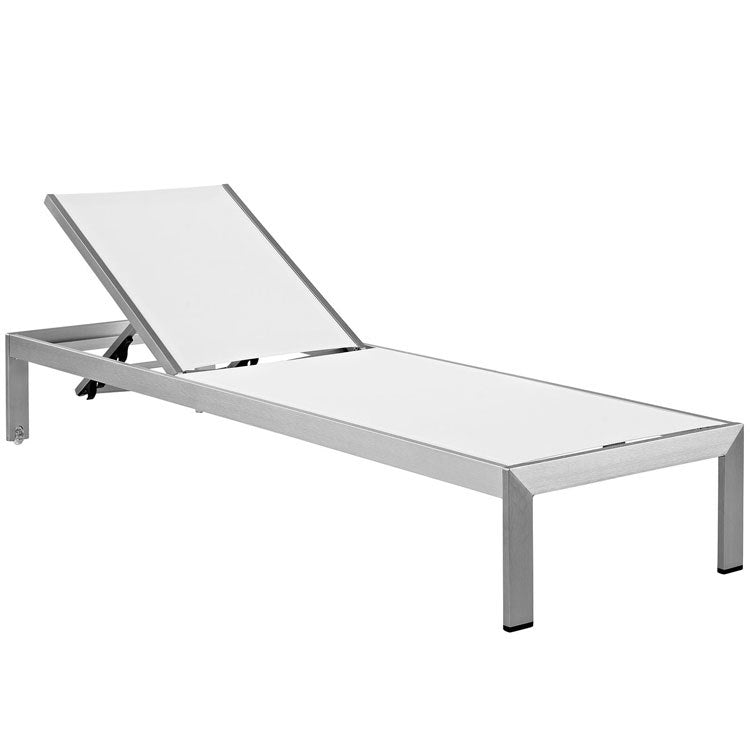 Product Image: EEI-2249-SLV-WHI Outdoor/Patio Furniture/Outdoor Chaise Lounges