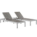 EEI-2466-SLV-GRY-SET Outdoor/Patio Furniture/Outdoor Chaise Lounges