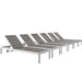 EEI-2469-SLV-GRY-SET Outdoor/Patio Furniture/Outdoor Chaise Lounges