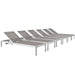 EEI-2474-SLV-GRY-SET Outdoor/Patio Furniture/Outdoor Chaise Lounges