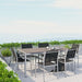 EEI-2486-SLV-BLK-SET Outdoor/Patio Furniture/Patio Dining Sets