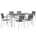 EEI-2486-SLV-BLK-SET Outdoor/Patio Furniture/Patio Dining Sets
