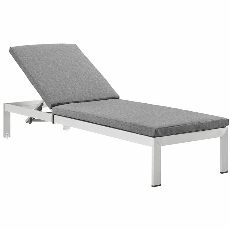 Product Image: EEI-2660-SLV-GRY Outdoor/Patio Furniture/Outdoor Chaise Lounges