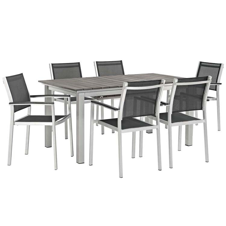 Product Image: EEI-3200-SLV-BLK-SET Outdoor/Patio Furniture/Patio Dining Sets