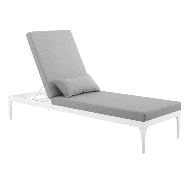 Product Image: EEI-3301-WHI-GRY Outdoor/Patio Furniture/Outdoor Chaise Lounges