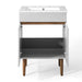 EEI-3633-GRY-WHI Bathroom/Vanities/Single Vanity Cabinets with Tops