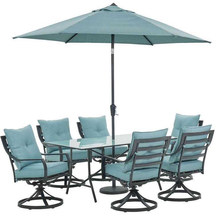 Product Image: LAVDN7PCSW-BLU-SU Outdoor/Patio Furniture/Patio Dining Sets