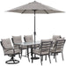 LAVDN7PCSW2-SLV-SU Outdoor/Patio Furniture/Patio Dining Sets